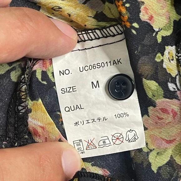 Undercurrent Womens A Line Dress Multicolor Black Floral Empire Waist Mini Y2K M - Picture 4 of 6